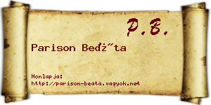 Parison Beáta névjegykártya